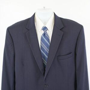 Jos A Bank Signature Collection Blue Wool Suit Jacket‎ 46L Tagged 46R
